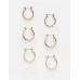 pack of 3 20mm hoop earrings in gold pack of 3 20mm hoop earrings in gold
