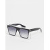 SVNX large square framed sunglasses in clear with smoke lens