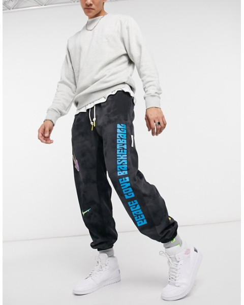 Nike Basketball retro print dye joggers in black