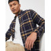 Regular check shirt in tartan navy