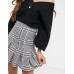 box pleat mini skirt in check print box pleat mini skirt in check print