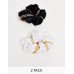 My Accessories London Exclusive multipack x 2 scrunchies in velvet with chain detail