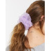 large scrunchie in spotty organza in lilac purple