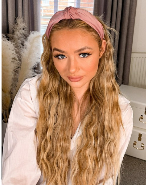 knot headband in dusky pink satin