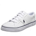 Polo Ralph Lauren heritage court perforated leather trainer in black with white logo