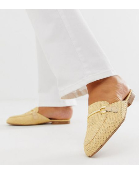 loafers in stone raffia on natural sole
