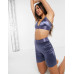 River Island satin legging shorts co-ord in navy River Island satin legging shorts co-ord in navy